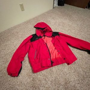 medium red Columbia windbreaker